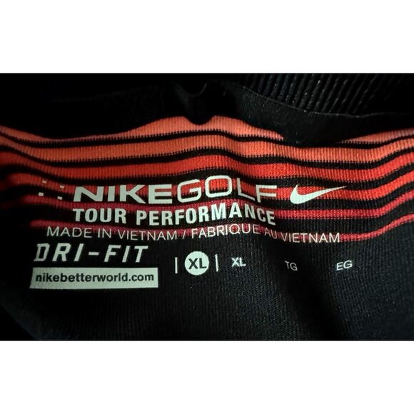 Nike Golf Polo Shirt Mens XL Black Red Pink Gradient Tour Performance Stretchy - Picture 5 of 6